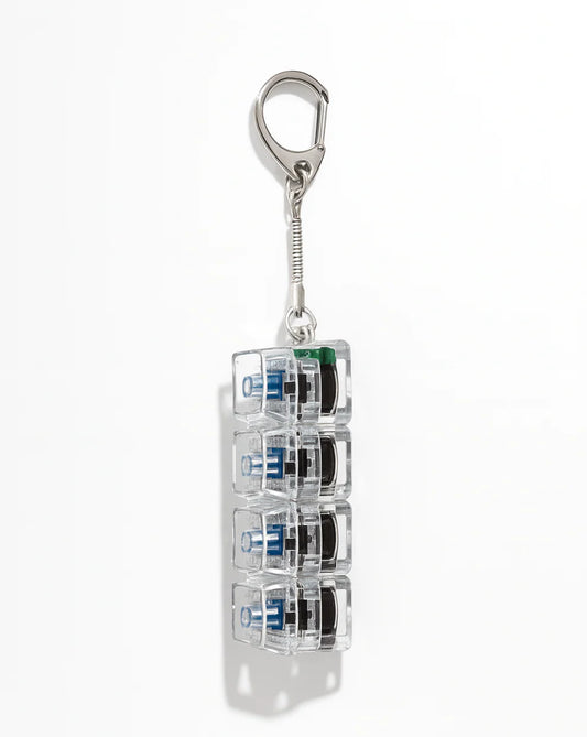 Anti-stress keychain with LED mechanical keys